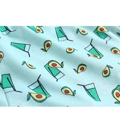 Sets Women Pajama Set Cute Cartoon Pattern Pajamas Short Sleeve Casual Shorts Sleepwear Set - Avocado - CP198DT0C39 $19.70