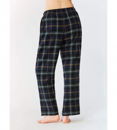 Bottoms Womens Flannel Pajama Pants- Soft Cotton Plaid Sleepwear Loungewear Bottoms - Black Watch Plaid - C418QS0NKOR $16.27