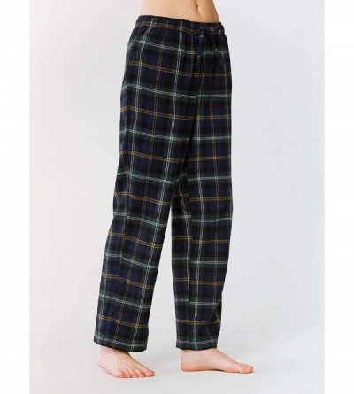 Bottoms Womens Flannel Pajama Pants- Soft Cotton Plaid Sleepwear Loungewear Bottoms - Black Watch Plaid - C418QS0NKOR $16.27