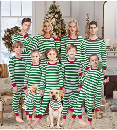 Sets Matching Family Pajamas Christmas Boys and Girls Red Striped Jammies Baby Clothes Mum and Me Pjs Women Men - Green-chris...