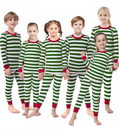 Sets Matching Family Pajamas Christmas Boys and Girls Red Striped Jammies Baby Clothes Mum and Me Pjs Women Men - Green-chris...