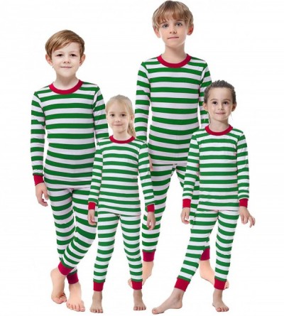 Sets Matching Family Pajamas Christmas Boys and Girls Red Striped Jammies Baby Clothes Mum and Me Pjs Women Men - Green-chris...