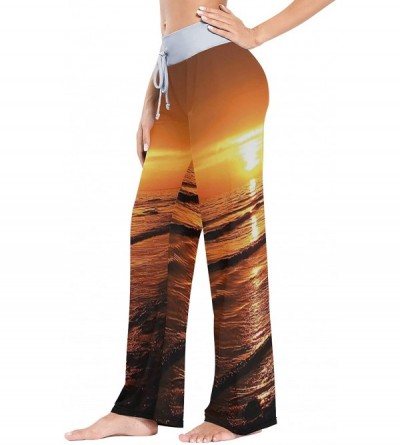 Bottoms Beach Sunset Womens Pajama Pants Loose Long Lounge Sleepwear Yoga Gym Trousers - C619DWGXDIQ $29.25