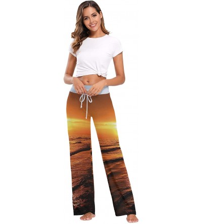 Bottoms Beach Sunset Womens Pajama Pants Loose Long Lounge Sleepwear Yoga Gym Trousers - C619DWGXDIQ $29.25