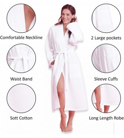 Robes Luxurious Robe Soft Absorbent Lightweight Long Kimono Waffle Hotel/Spa Cotton Bathrobe for Women - Purple - CE18TU6TEL3...