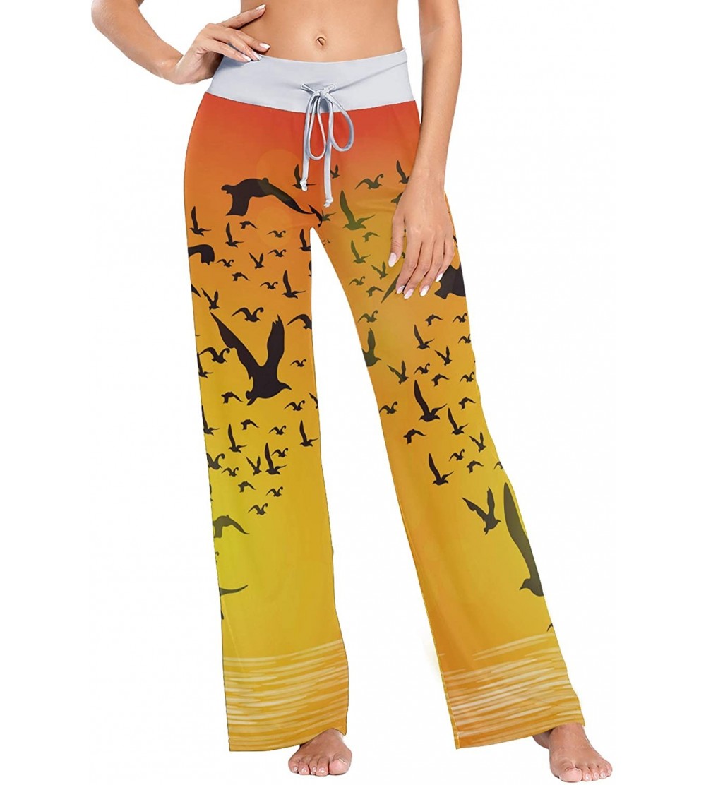 Bottoms Women's Fashion Yoga Pants Palazzo Casual Print Wide Leg Lounge Pants Comfy Casual Drawstring Long Pajama Pants - Vec...