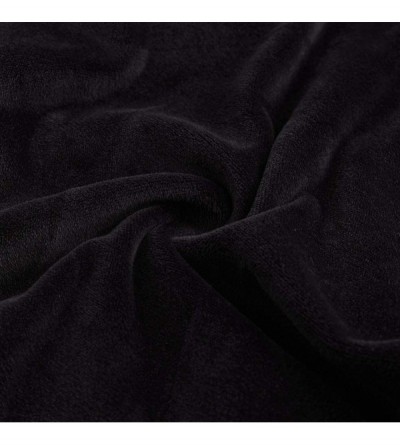 Robes Womens Soft Plush Fleece Robes Long Bathrobe Kimono Robes for Womens Warm House Coat - Black - CW194EYG46U $25.74