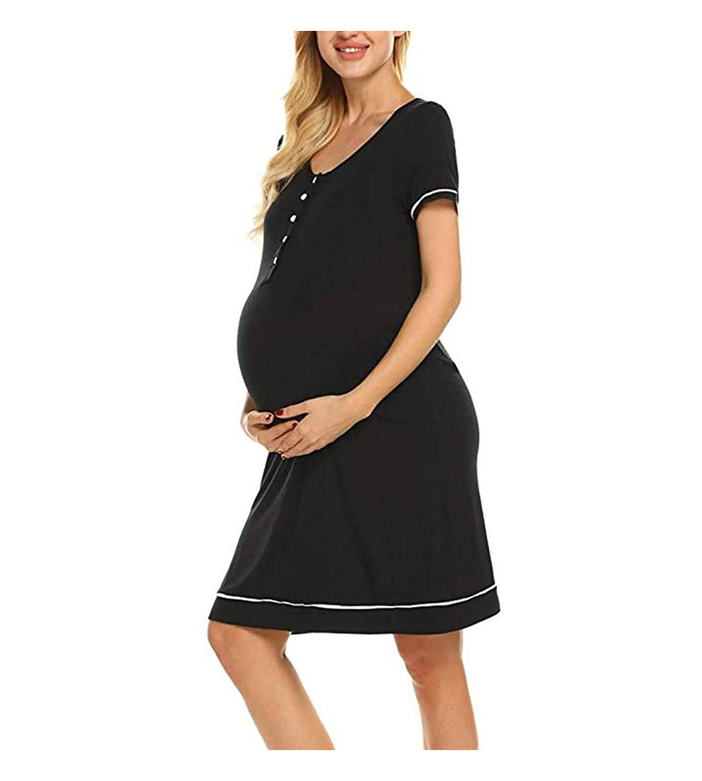 Women 3 in 1 Delivery/Labor/Maternity/Nursing Nightgown Long Sleeve ...