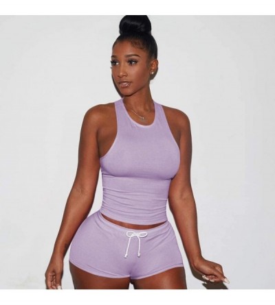 Thermal Underwear Two Piece Outfits for Women - Sexy Pajamas Crop Tops Workout Shorts Sweatsuits Sets-Sexy Outfits Crop Top +...