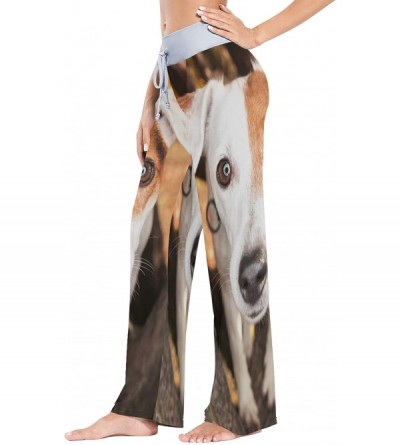 Bottoms Cute Animal Dog Seeing Women Loose Palazzo Casual Drawstring Sleepwear Print Yoga Pants - CE19D8UEIH2 $28.45