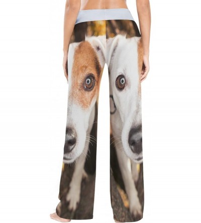 Bottoms Cute Animal Dog Seeing Women Loose Palazzo Casual Drawstring Sleepwear Print Yoga Pants - CE19D8UEIH2 $28.45