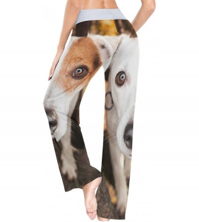 Bottoms Cute Animal Dog Seeing Women Loose Palazzo Casual Drawstring Sleepwear Print Yoga Pants - CE19D8UEIH2 $28.45