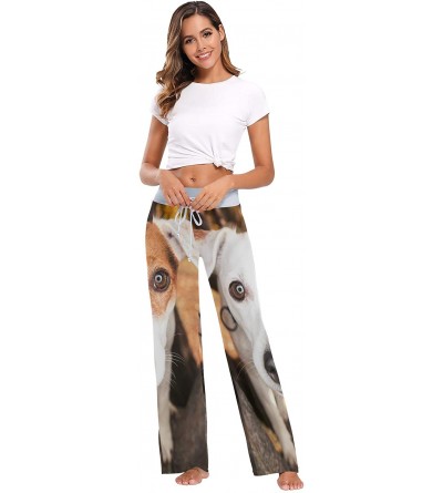 Bottoms Cute Animal Dog Seeing Women Loose Palazzo Casual Drawstring Sleepwear Print Yoga Pants - CE19D8UEIH2 $28.45