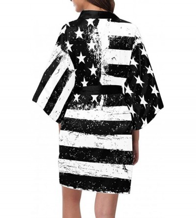 Robes Custom Aged Flag Women Kimono Robes Beach Cover Up for Parties Wedding (XS-2XL) - Multi 2 - CJ190ZGGK9C $43.65