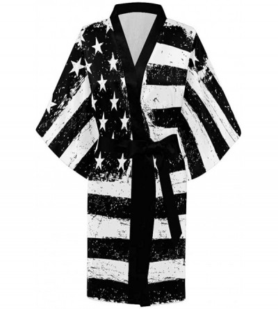 Robes Custom Aged Flag Women Kimono Robes Beach Cover Up for Parties Wedding (XS-2XL) - Multi 2 - CJ190ZGGK9C $43.65