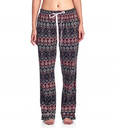 Sets Women's Long Sleeve Minky Micro Fleece Pajama Set - Fair Isle Black - CD1880HK39H $19.34