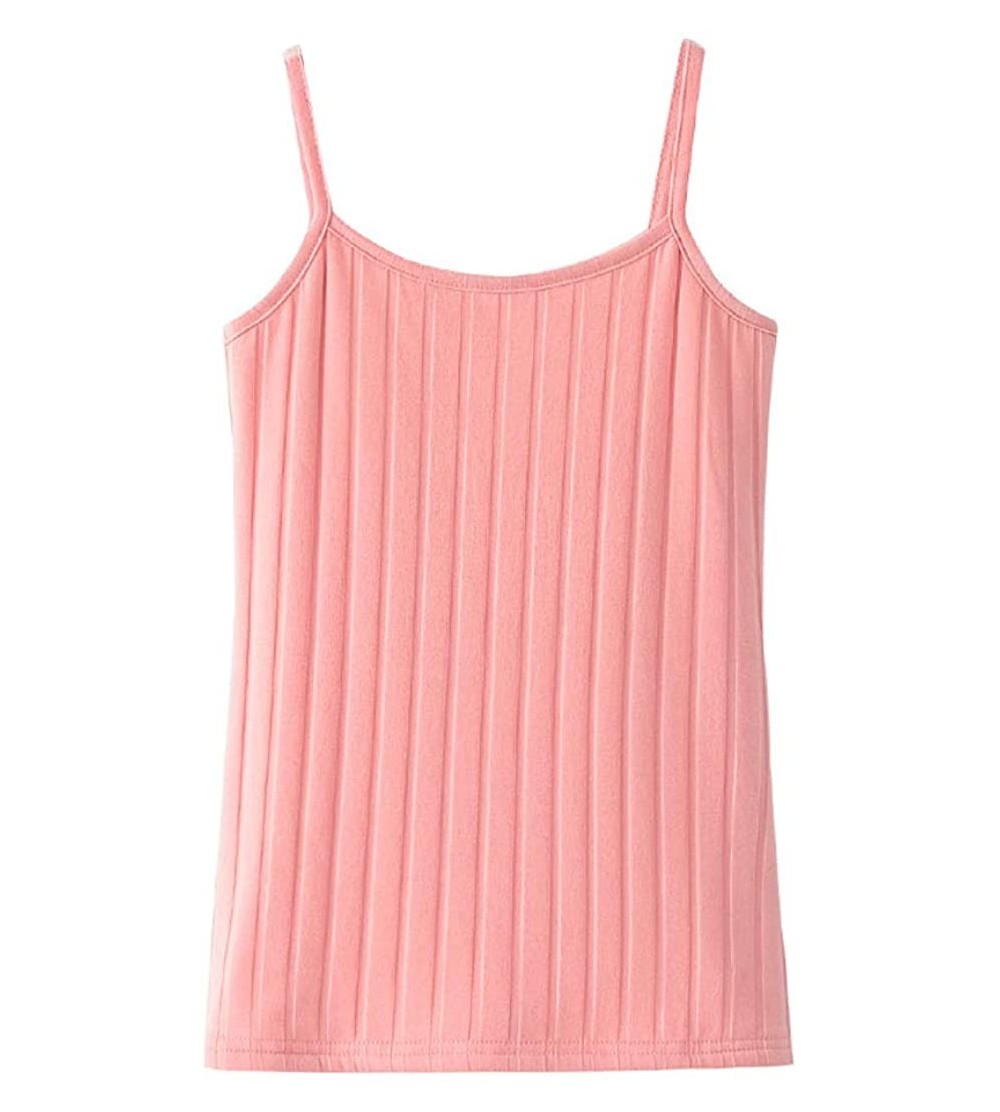 Thermal Underwear Women's Slim Spaghetti Straps Thermal Cami Skinny Fleece Lined Tops - Pink - CX18METOXKS $16.35