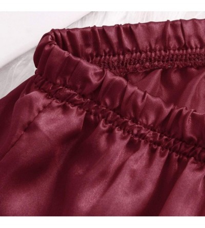 Robes Satin Pants Sexy lace Pajama Underwear Women Shorts S-XXXL - Wine a - CV198N0WDYE $11.87