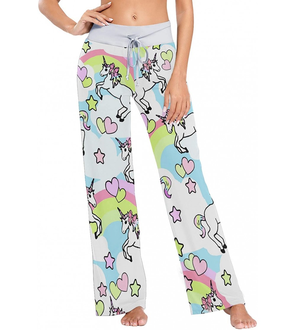 Bottoms Women's Pajama Lounge Pants Casual Stretch Pants Wide Leg - Multi 5 - CI197Y78IMZ $20.29