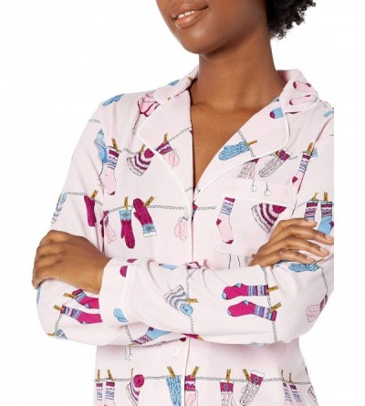 Sets Women's Sleepwear Notch Collar Pajama Set - Winter Things - CY18RD5CNMZ $42.11