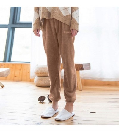 Bottoms 2019 Women's Lightweight Flannel Sleep Pajama Pant Lounge Pj Bottom Comfy Soft Jogger Sleepwear - Khaki - CM18AU373QL...