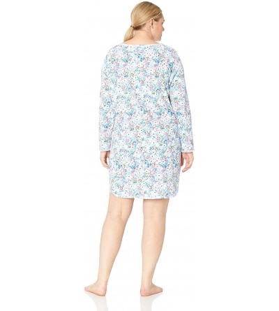 Nightgowns & Sleepshirts Women's Long Sleeve Nightshirt Nightgown Pajama Dress Pj - Ditsy Slate Bright Multi White/Pink/Green...