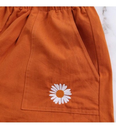 Sets Comfy Drawstring Women Plus Shorts Elastic Waist - C Orange - C6190WRLCQK $12.69