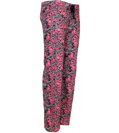 Bottoms Women's Loungewear Pajama Pants- 100% Cotton- Sweatheart Designs - Roses - CR18KRHLYCO $12.76