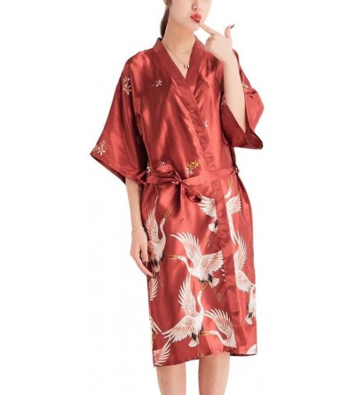 Robes Kimono Robe Bathrobe for Women Crane Towel Satin Pajamas Sleepwear Robe Bathrobe Bride Maid of Honor by Night Pajama Po...