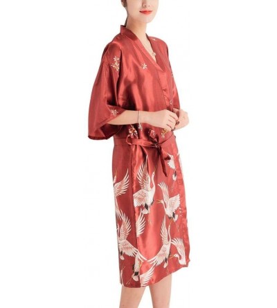 Robes Kimono Robe Bathrobe for Women Crane Towel Satin Pajamas Sleepwear Robe Bathrobe Bride Maid of Honor by Night Pajama Po...