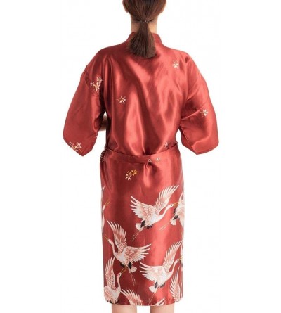 Robes Kimono Robe Bathrobe for Women Crane Towel Satin Pajamas Sleepwear Robe Bathrobe Bride Maid of Honor by Night Pajama Po...