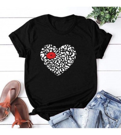 Nightgowns & Sleepshirts Women's Valentine Shirt- Adeliberr Heart-Shaped Cute Graphic Print Shirt Shirt T-Shirt Short Sleeve ...