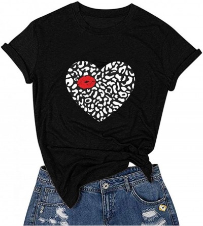 Nightgowns & Sleepshirts Women's Valentine Shirt- Adeliberr Heart-Shaped Cute Graphic Print Shirt Shirt T-Shirt Short Sleeve ...