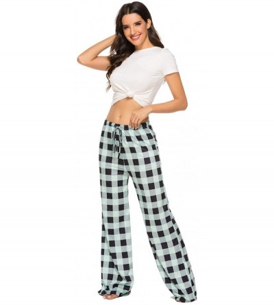 Bottoms Women's Pajama Lounge Pants Christmas Plaid Striped Comfy Casual Floral Palazzo Drawstring Wide Leg Plus-Size Pants -...