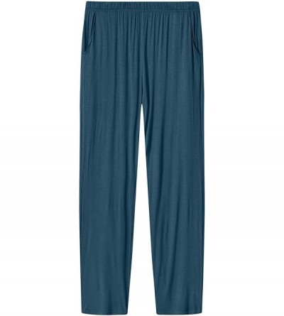 Bottoms Women's Pajama Pants Modal Pajama Bottoms Knit Sleep Pants with Pockets - Blue - CI199UCGDAK $19.98