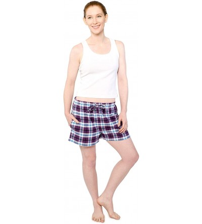 Bottoms Women Flannel Plaid Lounge Pajama Sleepwear Shorts - 2 Pack - 703 - CY193GNEYCG $18.50