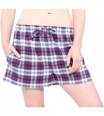 Bottoms Women Flannel Plaid Lounge Pajama Sleepwear Shorts - 2 Pack - 703 - CY193GNEYCG $18.50