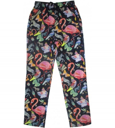 Bottoms Women's Colorful Owl Dog Bird Animal Patterned Lightweight Pajama Pants - Colorful Flamingo & Birds Print - CM192K6OI...