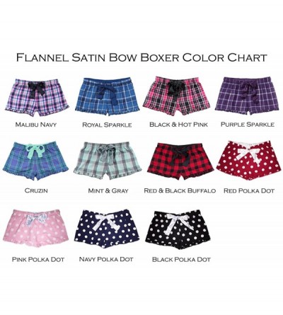 Bottoms Phi Sigma Sigma Flannel Boxer Shorts - Royal Sparkle - CW18C6O3RXW $32.60