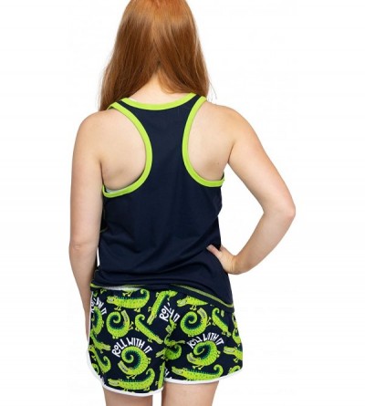 Sets Matching Pajamas for Women- Cute Pajama Shorts and Tank Top Set - Roll With It Alligator - CG18UEEK4ZI $26.21