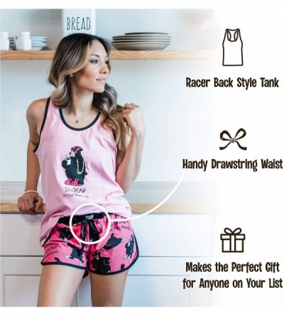 Sets Matching Pajamas for Women- Cute Pajama Shorts and Tank Top Set - Roll With It Alligator - CG18UEEK4ZI $26.21