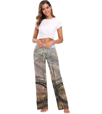 Bottoms Fall Bridge Sunlight Women's Pajama Pants Loose Drawstring Lounge Pants Sleepwear - CK19C4XNK7R $30.37