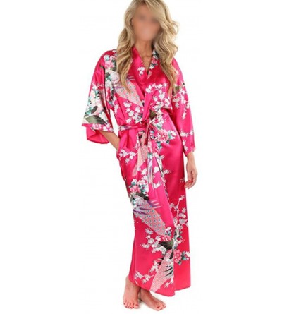 Robes Black Women Silkno Robes Long Sexy Nightgown Vintage Printed Night Gown Flower Plus Size S M L XL XXL XXXL - As the Pho...