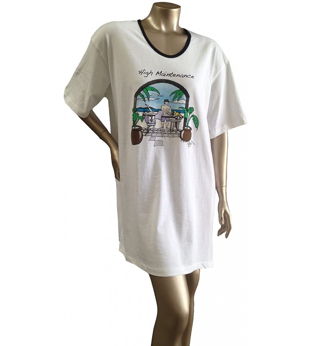 Nightgowns & Sleepshirts High Maintenance - Animated Sleepshirt or Beach Cover-Up 100% Cotton - CP12MYIAWUU $19.13