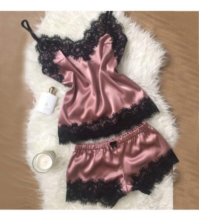 Tops Sexy Lingerie for Women for Sex- Women's Lingerie Lace Sleepwear Satin Pajama Cami Shorts Set Babydoll Nightwear - Y3-ho...