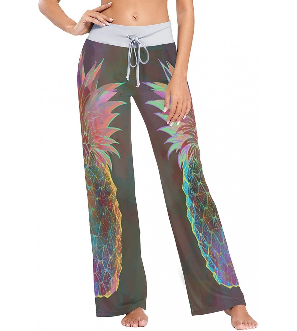 Bottoms Pineapples Prints Women's Pajama Pants Comfy Drawstring Lounge Pants Sleepwear - C219CYYI44L $32.31