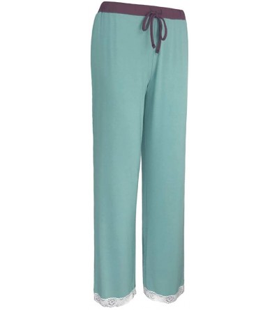 Sets Vision Brown Knot Women's Stretchable Bamboo Pajamas & loungewear set - Teal - CL18RRE82SH $45.11