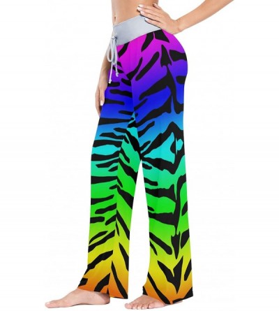 Bottoms Women's Pajama Pants-Rainbow Colorful Tiger Print Drawstring Sleepwear Pants Lounge Yoga Pants Wide Leg Pants for All...