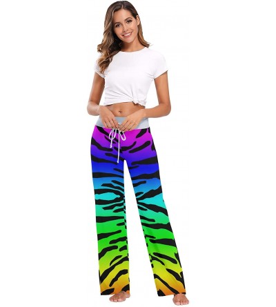 Bottoms Women's Pajama Pants-Rainbow Colorful Tiger Print Drawstring Sleepwear Pants Lounge Yoga Pants Wide Leg Pants for All...