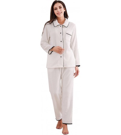 Tops Women's Soft and Warm Fleece Two-Piece Set Size RHW2773 - (Rhw2822) White - CX185DS3M3W $17.65